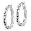 Lex & Lu Sterling Silver Diamond & Sapphire Round Hoop Earrings - 2 - Lex & Lu