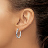 Lex & Lu Sterling Silver Diamond & Sapphire Round Hoop Earrings - 3 - Lex & Lu