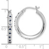 Lex & Lu Sterling Silver Diamond & Sapphire Round Hoop Earrings - 4 - Lex & Lu