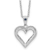 Lex & Lu Sterling Silver & Platinum-plated Diamond & Sapphire 18'' Heart Necklace - 5 - Lex & Lu