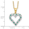 Lex & Lu Sterling Silver & Gold-plated Diamond & Emerald 18'' Heart Necklace - 3 - Lex & Lu