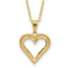 Lex & Lu Sterling Silver & Gold-plated Diamond & Emerald 18'' Heart Necklace - 5 - Lex & Lu