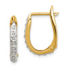 Lex & Lu Sterling Silver Gold-plated Diamond Mystique Oval Hoop Earrings - Lex & Lu
