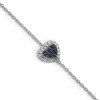 Lex & Lu Sterling Silver Diamond & Sapphire Heart Bracelet LAL108734 - Lex & Lu