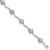 Lex & Lu Sterling Silver w/Rhodium Floral Diamond Bracelet - Lex & Lu