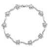 Lex & Lu Sterling Silver w/Rhodium Floral Diamond Bracelet - 4 - Lex & Lu