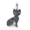 Lex & Lu Sterling Silver 0.25ct. Blk & Wht Diamond Reversible Cat Pendant - 3 - Lex & Lu