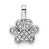 Lex & Lu Sterling Silver 0.15ct. Blk & White Diamond Reversible Pawprint Pendant - Lex & Lu