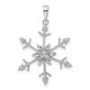 Lex & Lu Sterling Silver Diamond SnowFlake Pendant - Lex & Lu