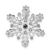Lex & Lu Sterling Silver Diamond Snowflake Chain Slide - 3 - Lex & Lu