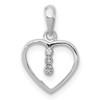 Lex & Lu Sterling Silver Diamond Rhodium Heart Pendant LAL108785 - Lex & Lu