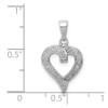 Lex & Lu Sterling Silver w/Rhodium Diamond Heart Pendant LAL108788 - 3 - Lex & Lu