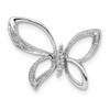 Lex & Lu Sterling Silver w/Rhodium Diamond Dragonfly Pendant - Lex & Lu