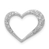 Lex & Lu Sterling Silver w/Rhodium Diamond Heart Pendant LAL108792 - Lex & Lu