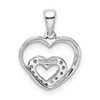 Lex & Lu Sterling Silver Diamond Rhodium Heart Pendant LAL108793 - 3 - Lex & Lu