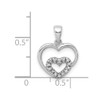 Lex & Lu Sterling Silver Diamond Rhodium Heart Pendant LAL108793 - 4 - Lex & Lu