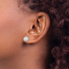 Lex & Lu Sterling Silver w/Rhodium FW Cultured Pearl & Diamond Post Earrings - 3 - Lex & Lu