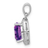 Lex & Lu Sterling Silver w/Rhodium Amethyst & Diamond Pendant LAL108831 - 2 - Lex & Lu