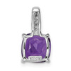 Lex & Lu Sterling Silver w/Rhodium Amethyst & Diamond Pendant LAL108840 - 4 - Lex & Lu