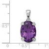 Lex & Lu Sterling Silver w/Rhodium Amethyst & Diamond Pendant LAL108842 - 3 - Lex & Lu