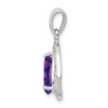 Lex & Lu Sterling Silver w/Rhodium Amethyst & Diamond Pendant LAL108843 - 2 - Lex & Lu