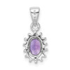 Lex & Lu Sterling Silver w/Rhodium Amethyst & Diamond Pendant LAL108848 - 4 - Lex & Lu