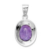 Lex & Lu Sterling Silver w/Rhodium Amethyst & Diamond Pendant LAL108850 - 4 - Lex & Lu