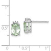 Lex & Lu Sterling Silver Oval Green Quartz & Diamond Post Earrings - 4 - Lex & Lu