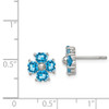 Lex & Lu Sterling Silver w/Rhodium Swiss Blue Topaz Flower Post Earrings - 4 - Lex & Lu