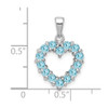 Lex & Lu Sterling Silver w/Rhodium Light Swiss Blue Topaz Heart Pendant - 3 - Lex & Lu