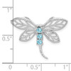 Lex & Lu Sterling Silver w/Rhodium Light Swiss Blue Topaz Dragonfly Pendant - 3 - Lex & Lu