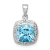 Lex & Lu Sterling Silver w/Rhodium Light Swiss Blue Topaz Pendant LAL108873 - Lex & Lu