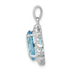 Lex & Lu Sterling Silver w/Rhodium Lt Swiss Blue Topaz Diamond Pendant LAL108876 - 2 - Lex & Lu