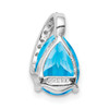 Lex & Lu Sterling Silver w/Rhodium Pear Swiss Blue Topaz Pendant - 4 - Lex & Lu