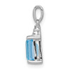 Lex & Lu Sterling Silver w/Rhodium Lt Blue Topaz & Diamond Pendant LAL108883 - 2 - Lex & Lu