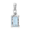 Lex & Lu Sterling Silver w/Rhodium Lt Blue Topaz & Diamond Pendant LAL108883 - 4 - Lex & Lu