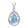 Lex & Lu Sterling Silver Light Swiss Blue Topaz & Diamond Pendant LAL108884 - 4 - Lex & Lu