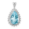 Lex & Lu Sterling Silver Light Swiss Blue Topaz Diamond Pendant LAL108888 - Lex & Lu