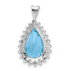 Lex & Lu Sterling Silver Light Swiss Blue Topaz Diamond Pendant LAL108888 - 3 - Lex & Lu