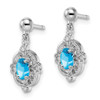 Lex & Lu Sterling Silver Pear Swiss Blue Topaz & Diamond Post Earrings - 2 - Lex & Lu