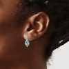 Lex & Lu Sterling Silver Pear Swiss Blue Topaz & Diamond Post Earrings - 3 - Lex & Lu
