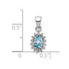 Lex & Lu Sterling Silver w/Rhodium Lt Blue Topaz & Diamond Pendant LAL108894 - 3 - Lex & Lu