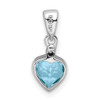 Lex & Lu Sterling Silver w/Rhodium Lt Swiss Blue Topaz Diamond Pendant LAL108898 - 3 - Lex & Lu