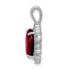 Lex & Lu Sterling Silver w/Rhodium Garnet & Diamond Pendant LAL108900 - 2 - Lex & Lu