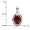 Lex & Lu Sterling Silver w/Rhodium Garnet & Diamond Pendant LAL108901 - 3 - Lex & Lu