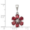 Lex & Lu Sterling Silver w/Rhodium Garnet & Diamond Flower Pendant - 3 - Lex & Lu