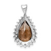 Lex & Lu Sterling Silver w/Rhodium Smoky Quartz & Diamond Pear Pendant - 4 - Lex & Lu