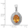 Lex & Lu Sterling Silver w/Rhodium Citrine & Diamond Pendant LAL108945 - 3 - Lex & Lu