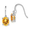 Lex & Lu Sterling Silver w/Rhodium Citrine Wire Earrings - Lex & Lu