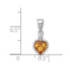 Lex & Lu Sterling Silver w/Rhodium Citrine Diamond Pendant - 3 - Lex & Lu